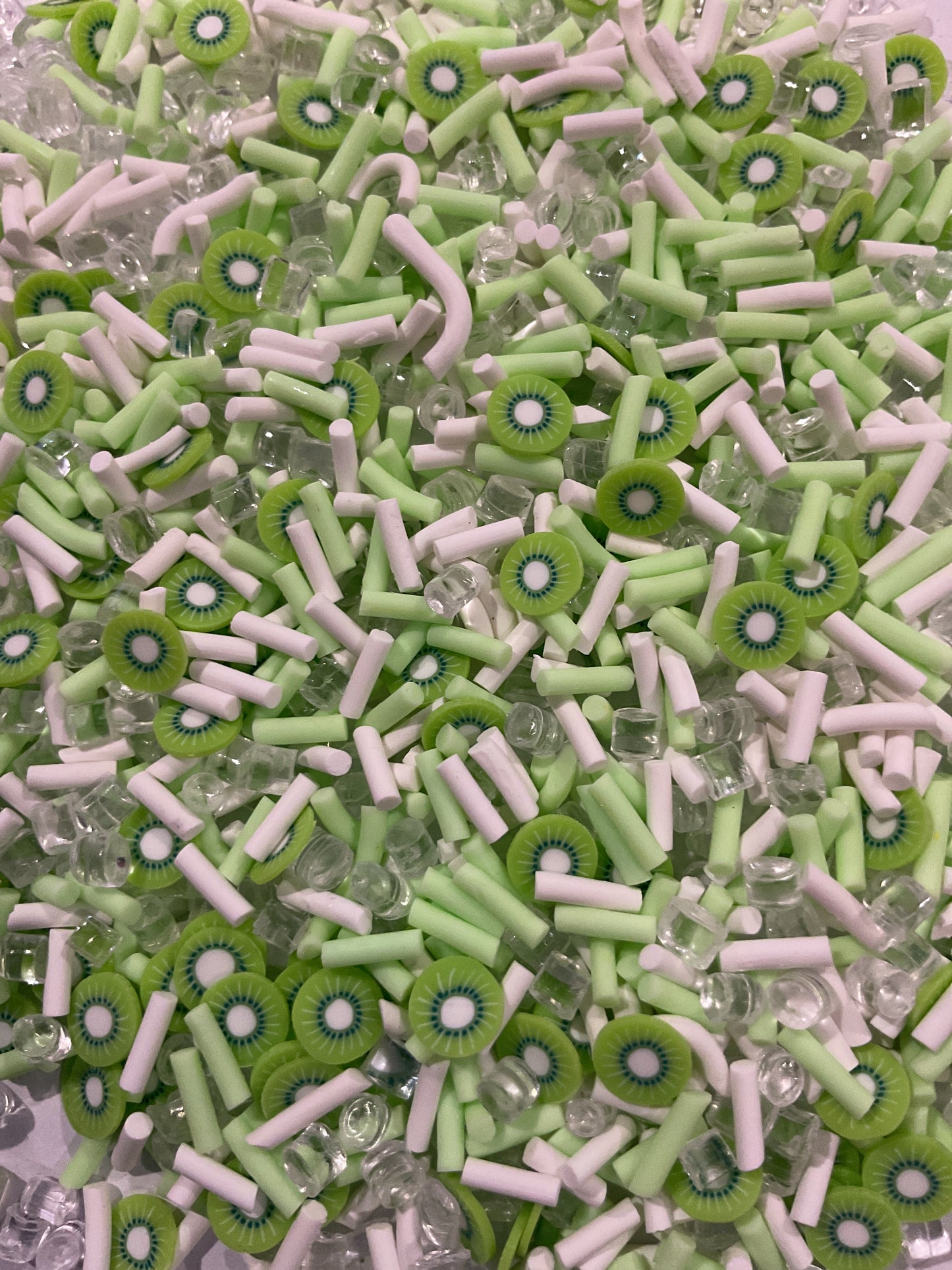 Kiwi Fruit with Ice pieces Clay Pieces