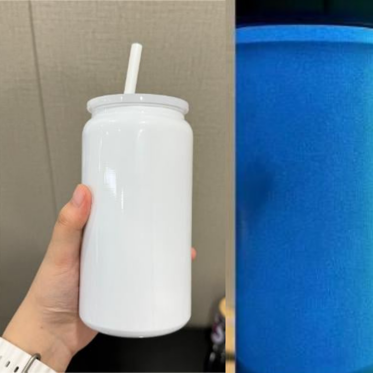 Glow In The Dark BLUE Stainless Steal 16oz Cups