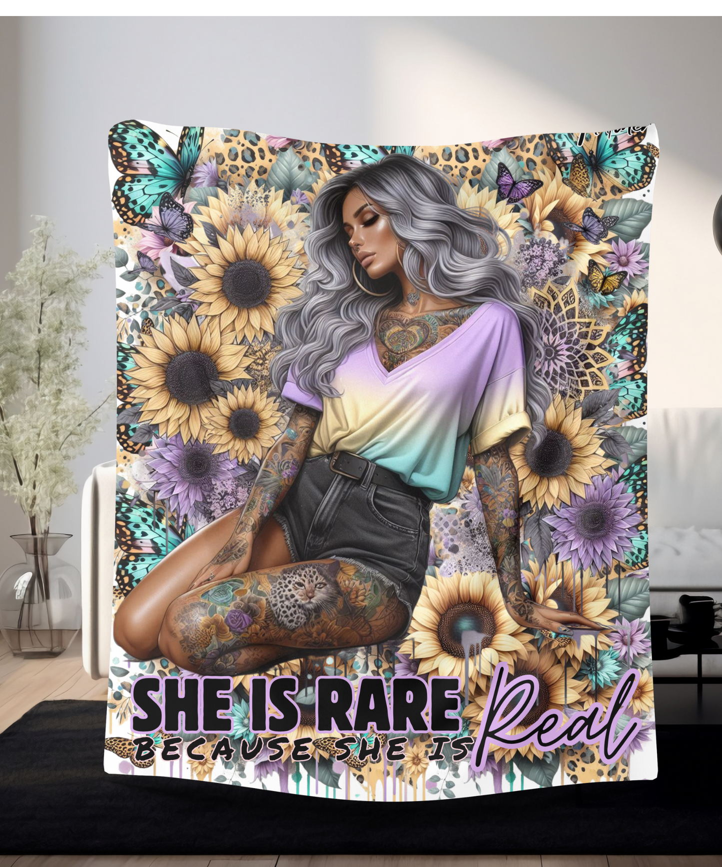 Blanket - She is Rare Purple & Yellow