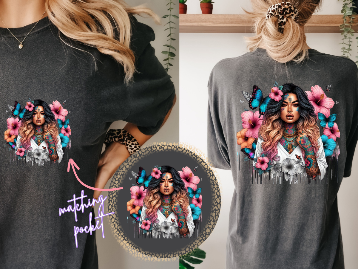 Poly Girl- DTF Transfer- Front & Back Design