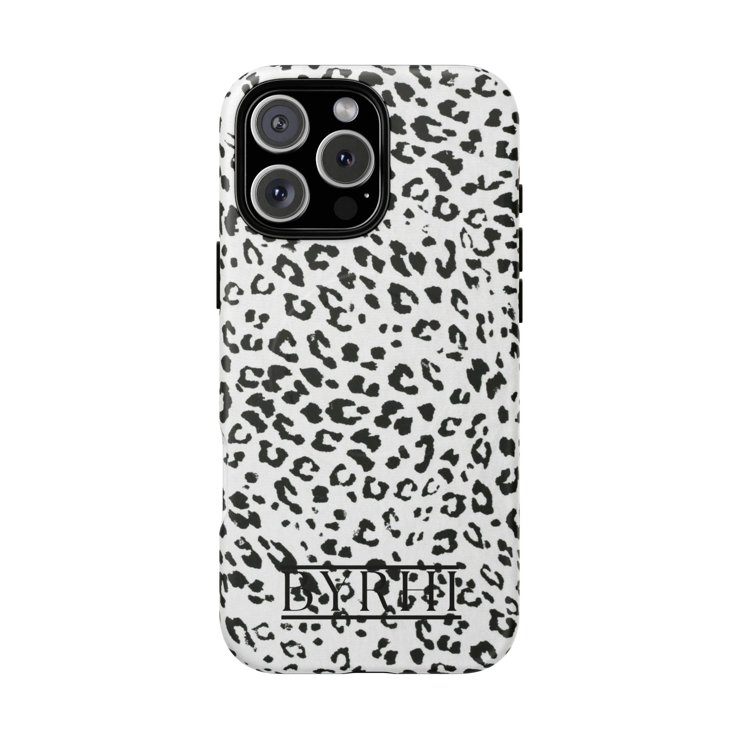 Black & White Leopard Print Tough Phone Case | Stylish & Durable Protection