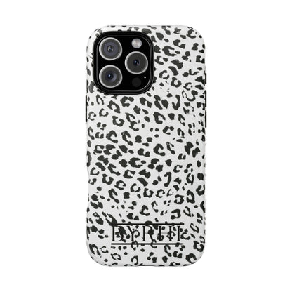 Black & White Leopard Print Tough Phone Case | Stylish & Durable Protection