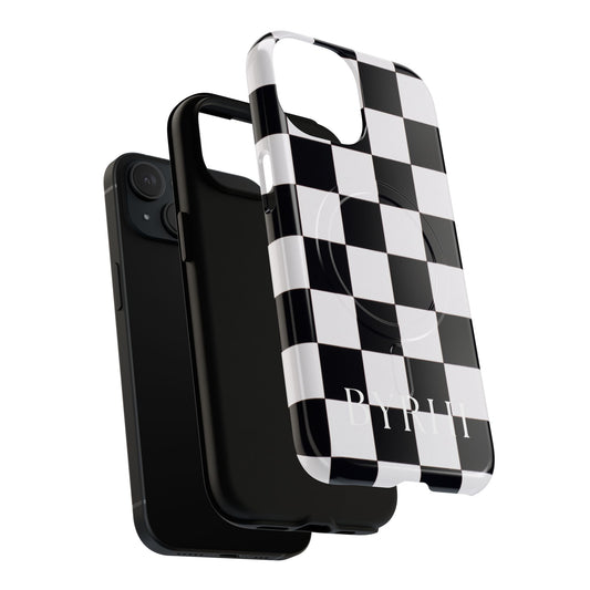 Black Check Tough Phone Case | Stylish & Durable Protection