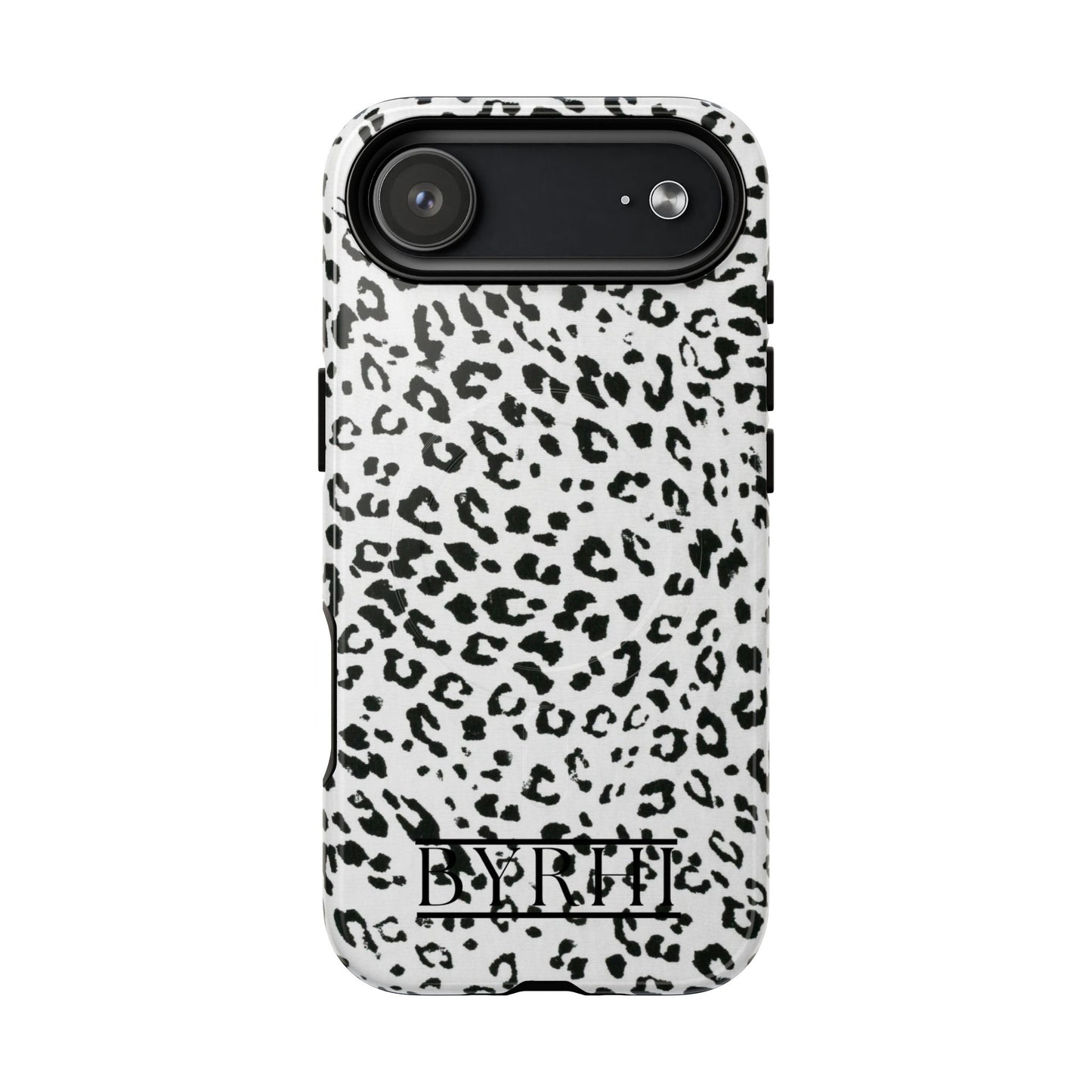Black & White Leopard Print Tough Phone Case | Stylish & Durable Protection