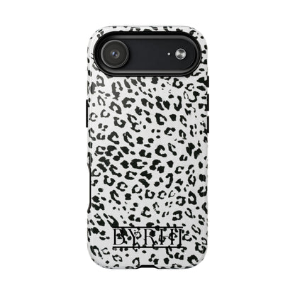 Black & White Leopard Print Tough Phone Case | Stylish & Durable Protection