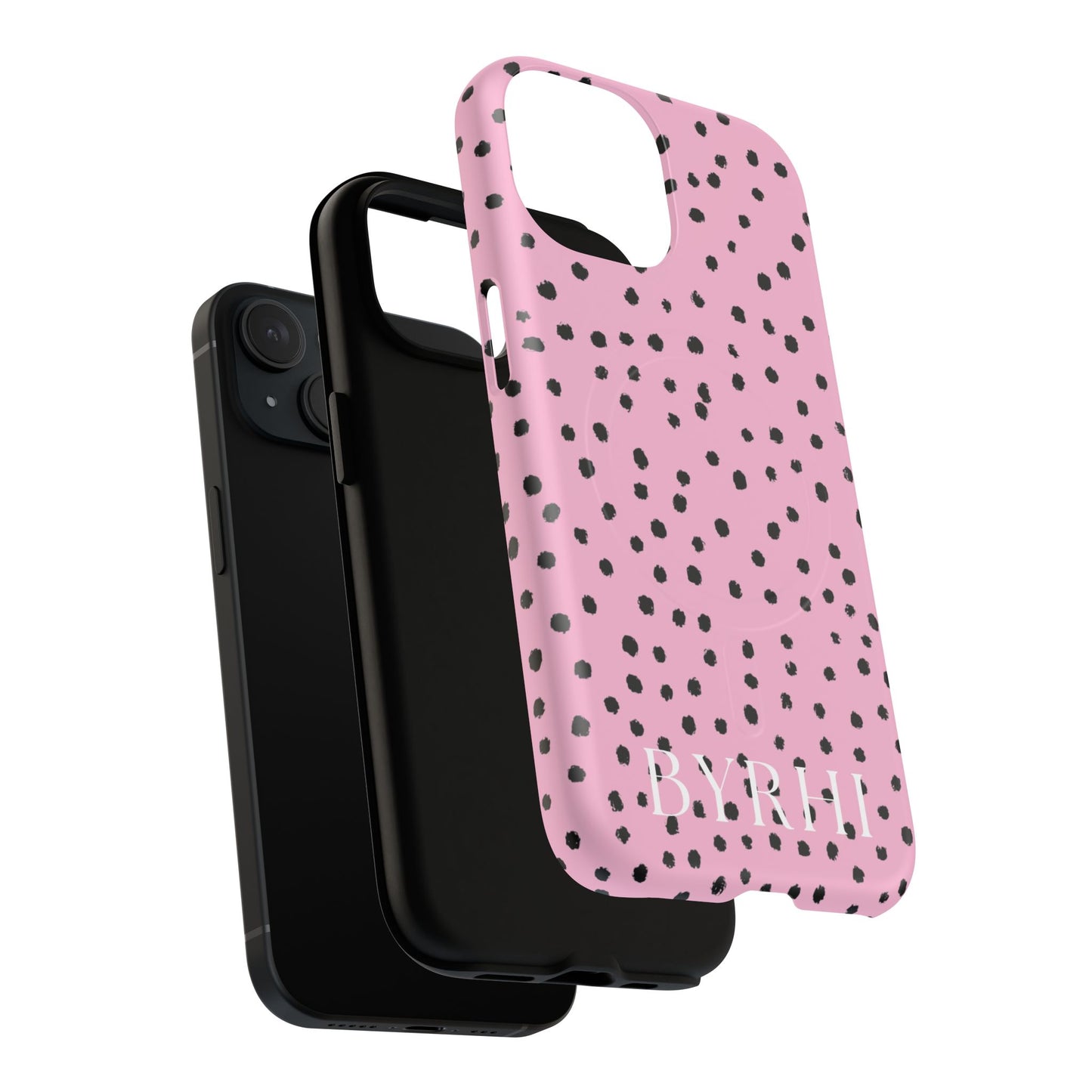 Pink Polka Dot Tough Phone Case | Stylish & Durable Protection