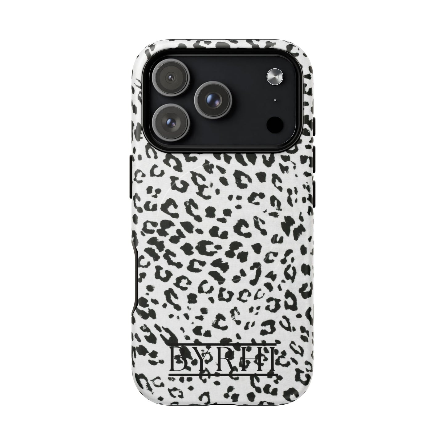 Black & White Leopard Print Tough Phone Case | Stylish & Durable Protection
