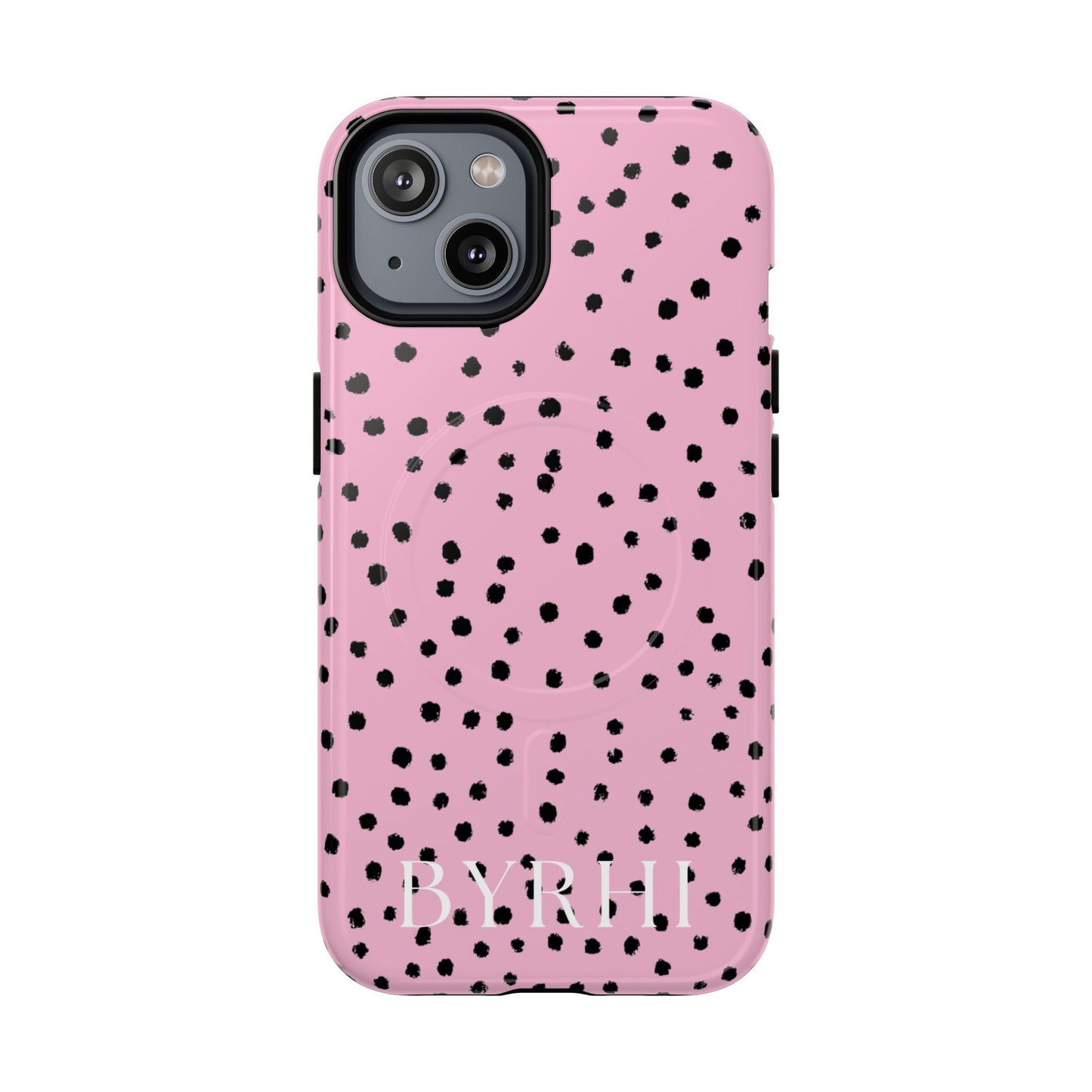 Pink Polka Dot Tough Phone Case | Stylish & Durable Protection