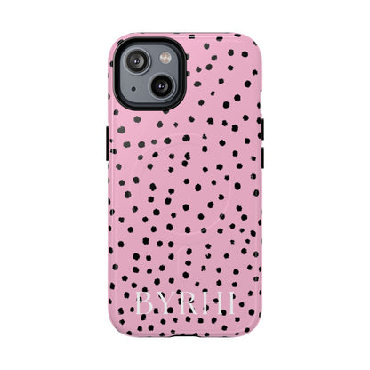 Pink Polka Dot Tough Phone Case | Stylish & Durable Protection