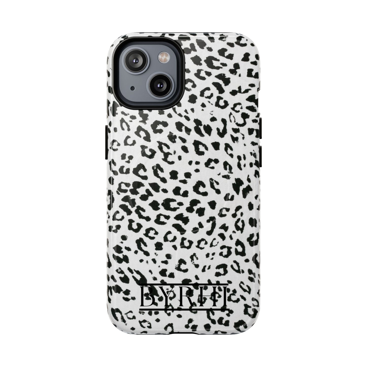 Black & White Leopard Print Tough Phone Case | Stylish & Durable Protection