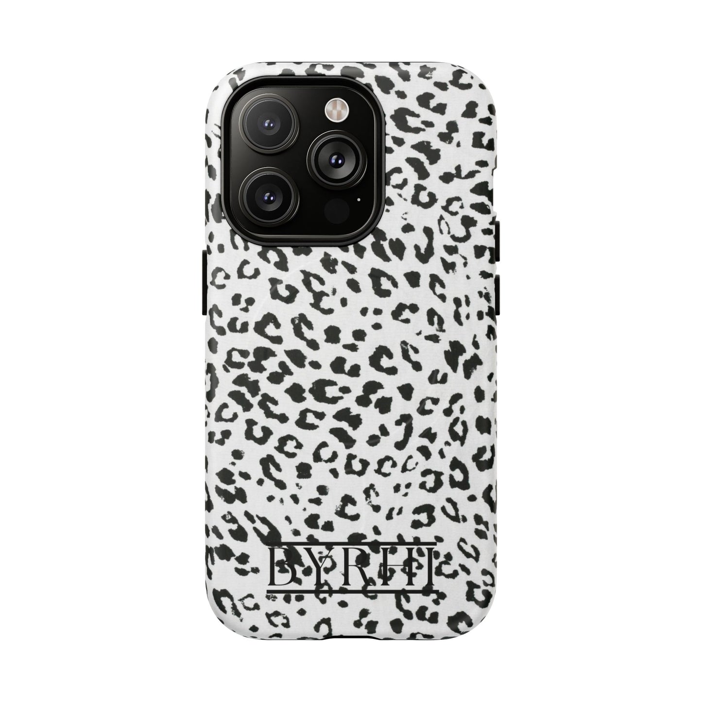 Black & White Leopard Print Tough Phone Case | Stylish & Durable Protection