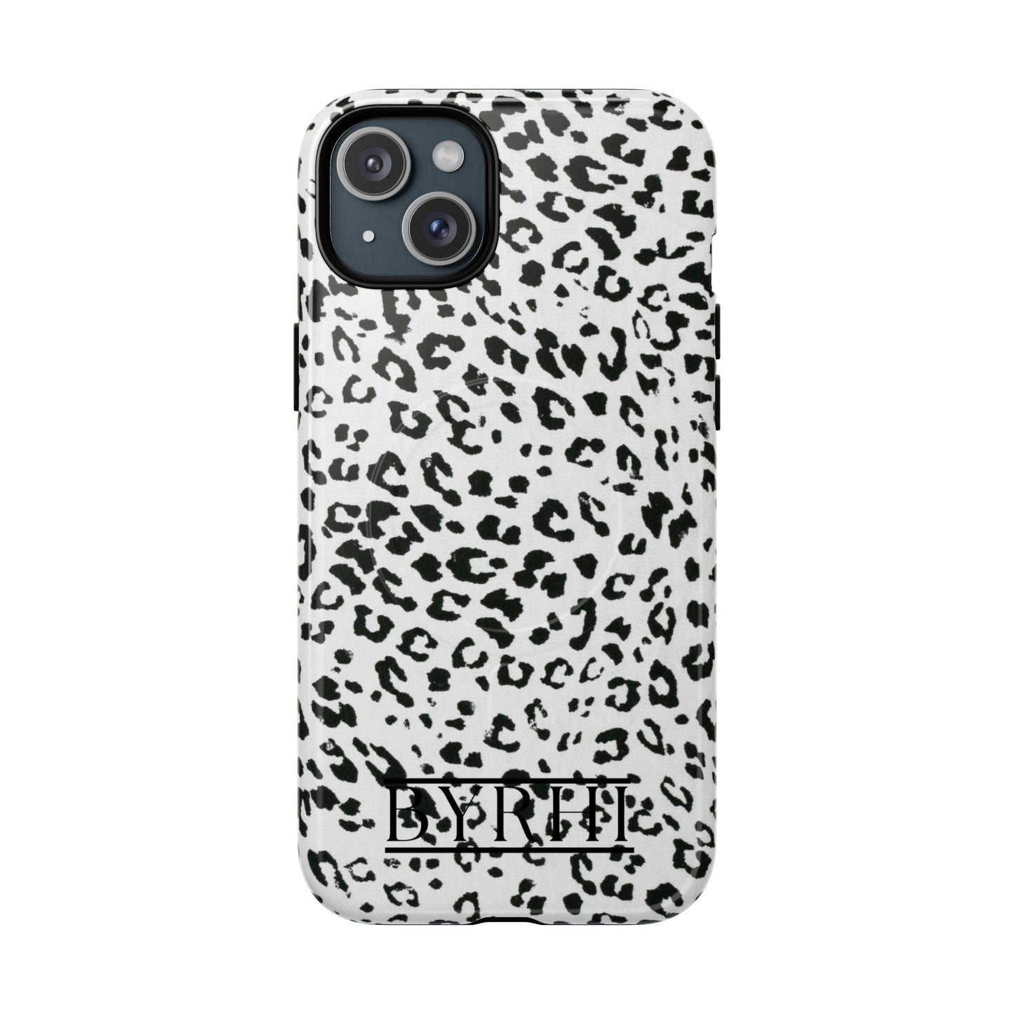 Black & White Leopard Print Tough Phone Case | Stylish & Durable Protection