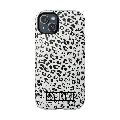 Black & White Leopard Print Tough Phone Case | Stylish & Durable Protection