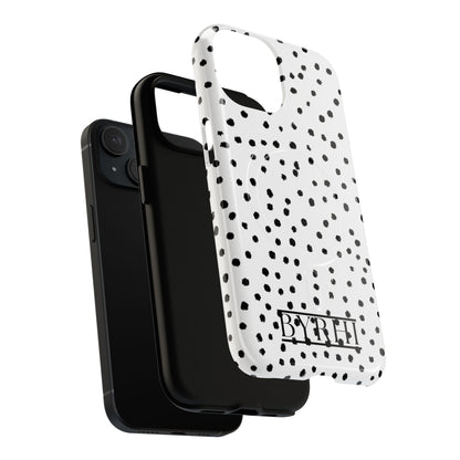 White Polka DotTough Phone Case | Stylish & Durable Protection