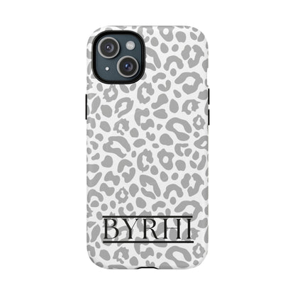 Grey Leopard Tough Phone Case | Stylish & Durable Protection