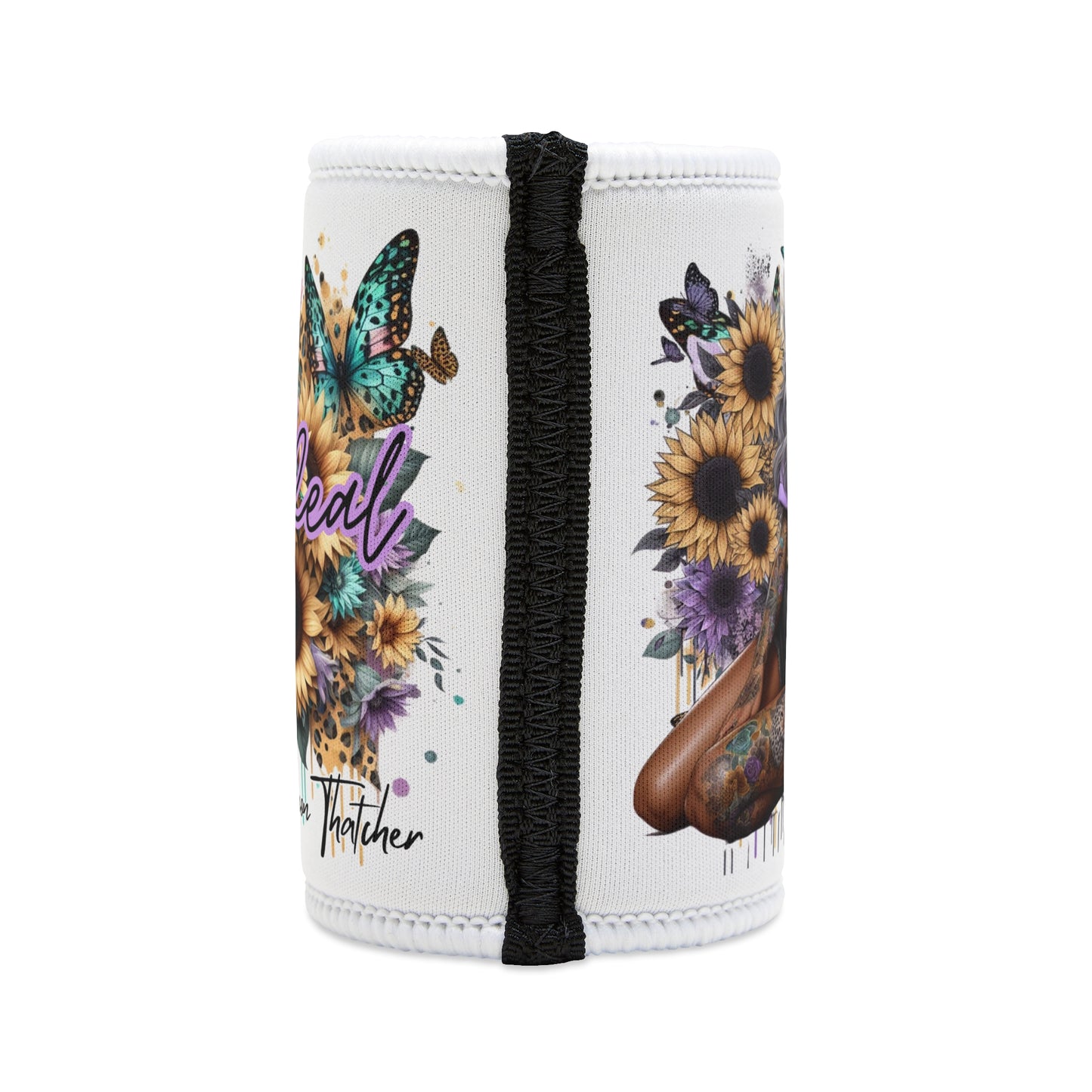 Pastel She Is Stronger Than The Storm Stubby Cooler - Stylish Drink Insulator with Butterfly Designs