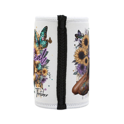 Pastel She Is Stronger Than The Storm Stubby Cooler - Stylish Drink Insulator with Butterfly Designs