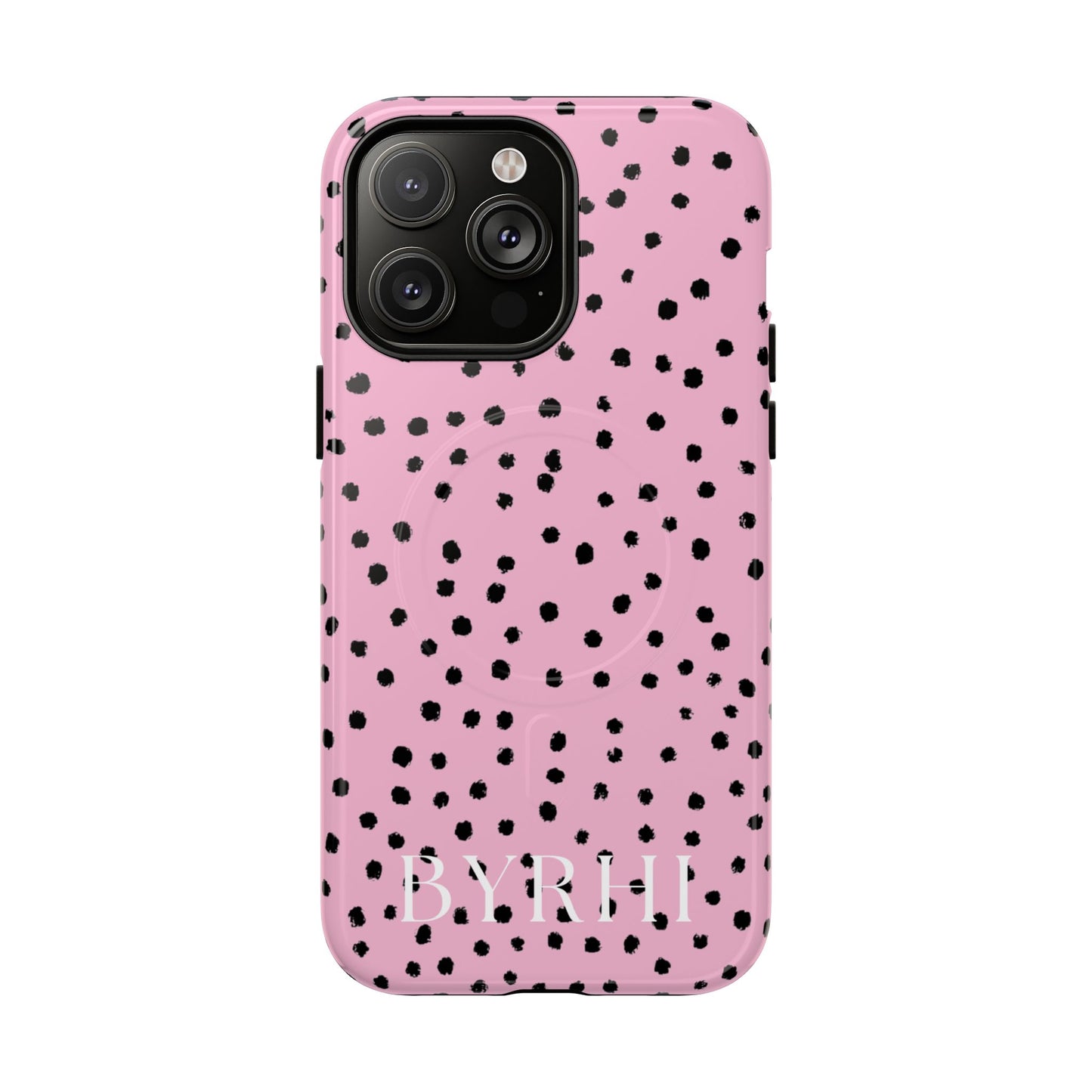 Pink Polka Dot Tough Phone Case | Stylish & Durable Protection
