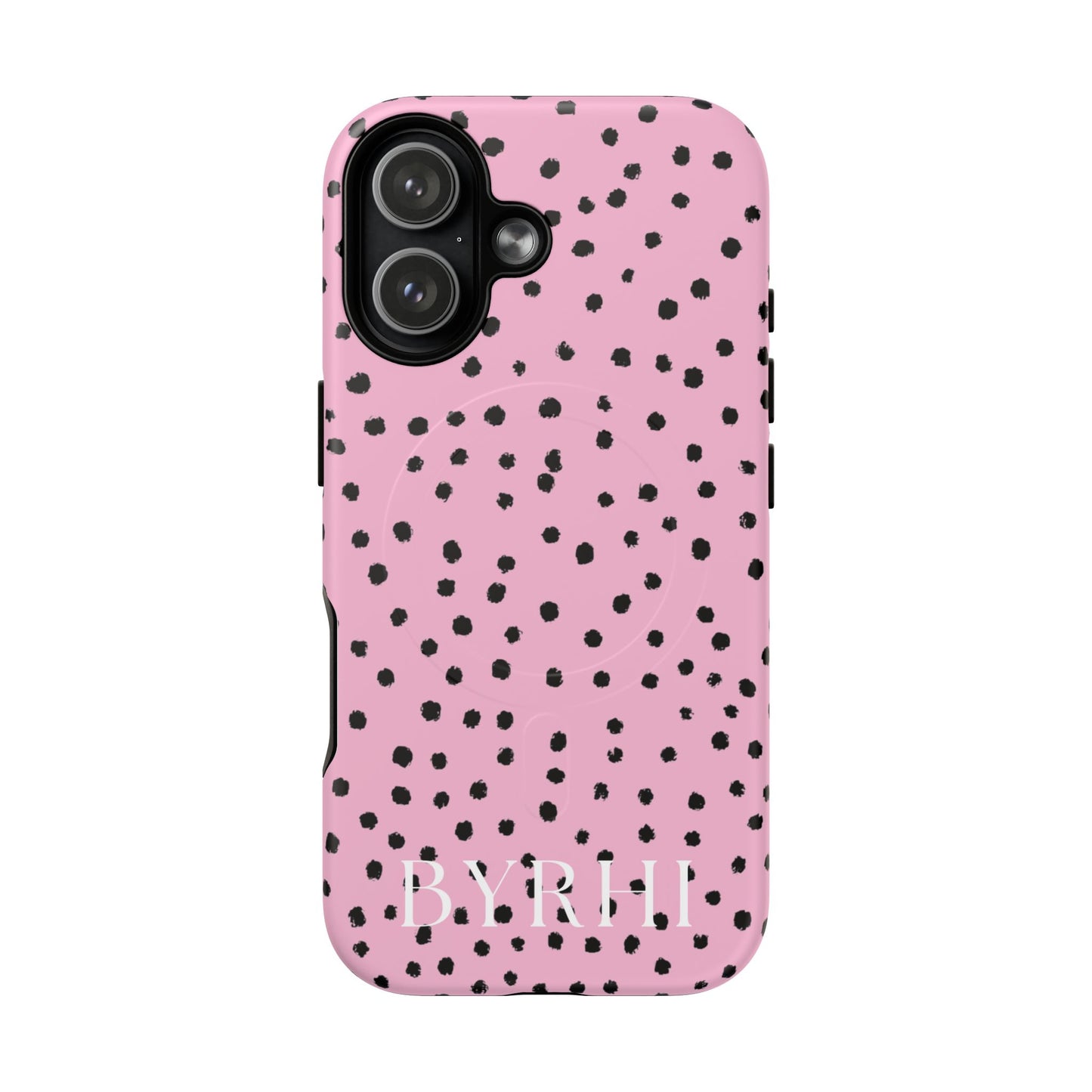 Pink Polka Dot Tough Phone Case | Stylish & Durable Protection