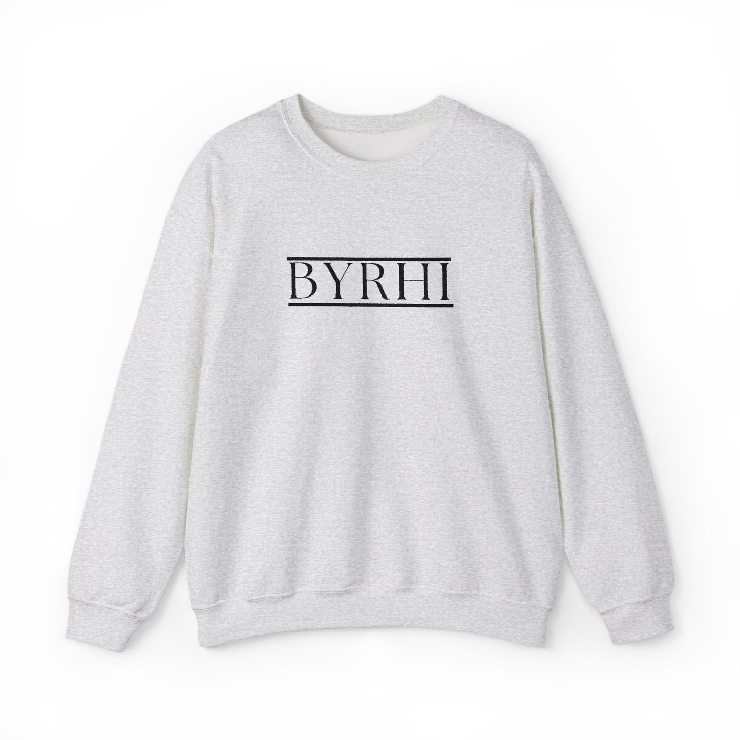 Cozy Unisex Crewneck Sweatshirt with BYRHI Design | Perfect Gift for Friends, Casual Wear, Everyday Comfort, Fall Layering, Holiday Apparel