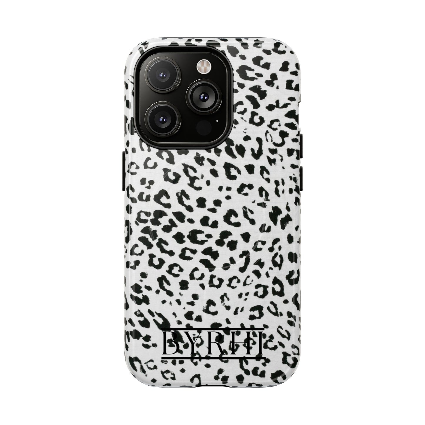 Black & White Leopard Print Tough Phone Case | Stylish & Durable Protection