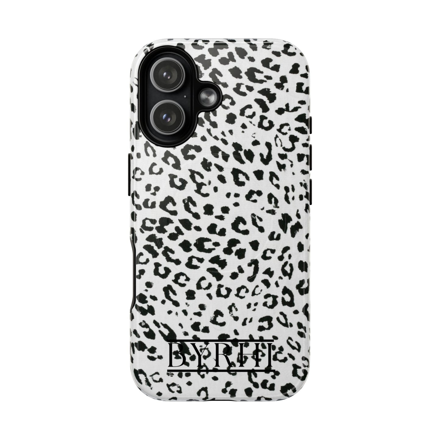 Black & White Leopard Print Tough Phone Case | Stylish & Durable Protection
