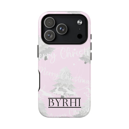 Merry Christmas Pink Tough Phone Case | Stylish & Durable Protection