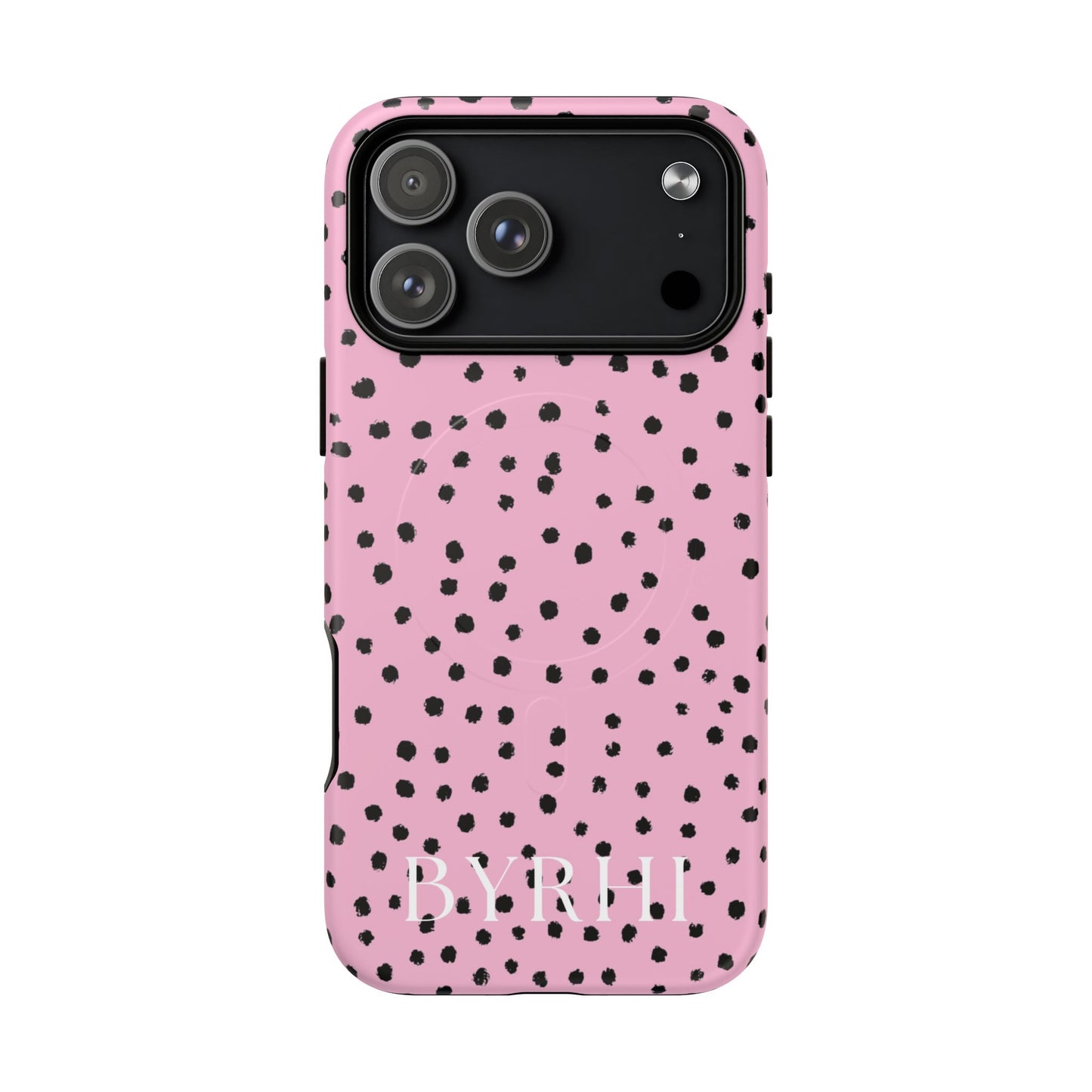 Pink Polka Dot Tough Phone Case | Stylish & Durable Protection