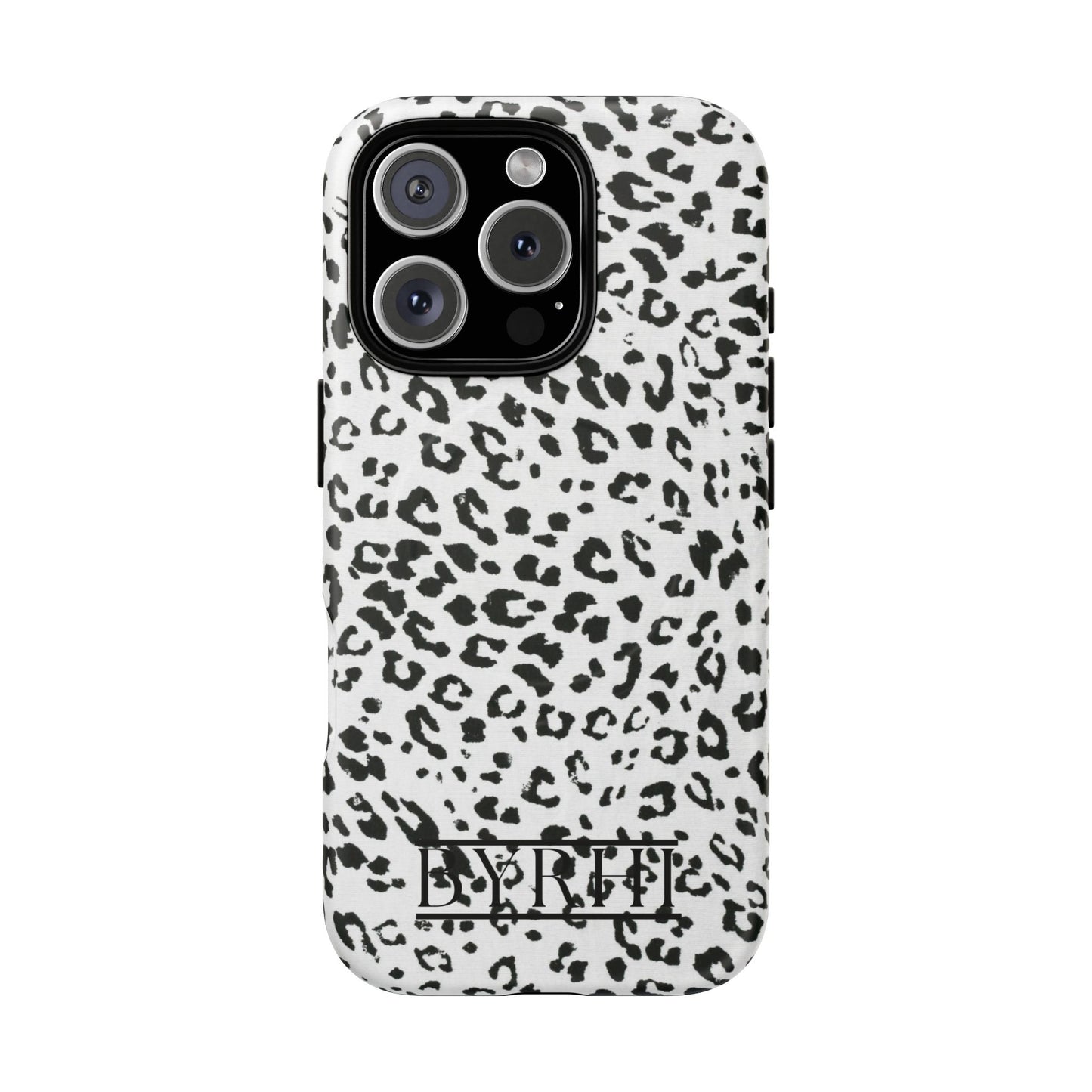Black & White Leopard Print Tough Phone Case | Stylish & Durable Protection