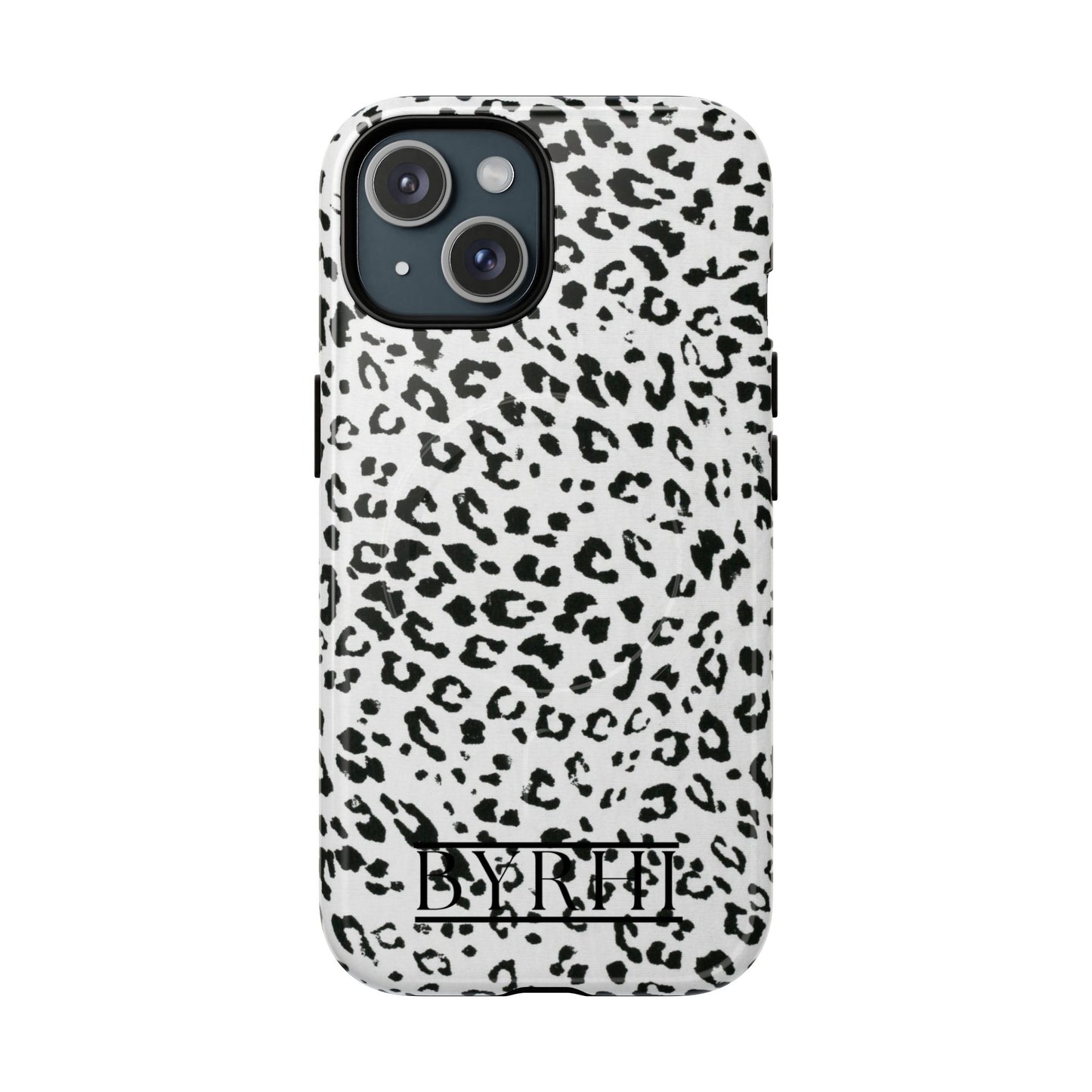 Black & White Leopard Print Tough Phone Case | Stylish & Durable Protection