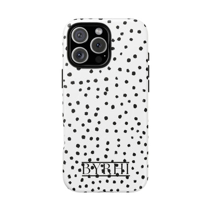 White Polka DotTough Phone Case | Stylish & Durable Protection
