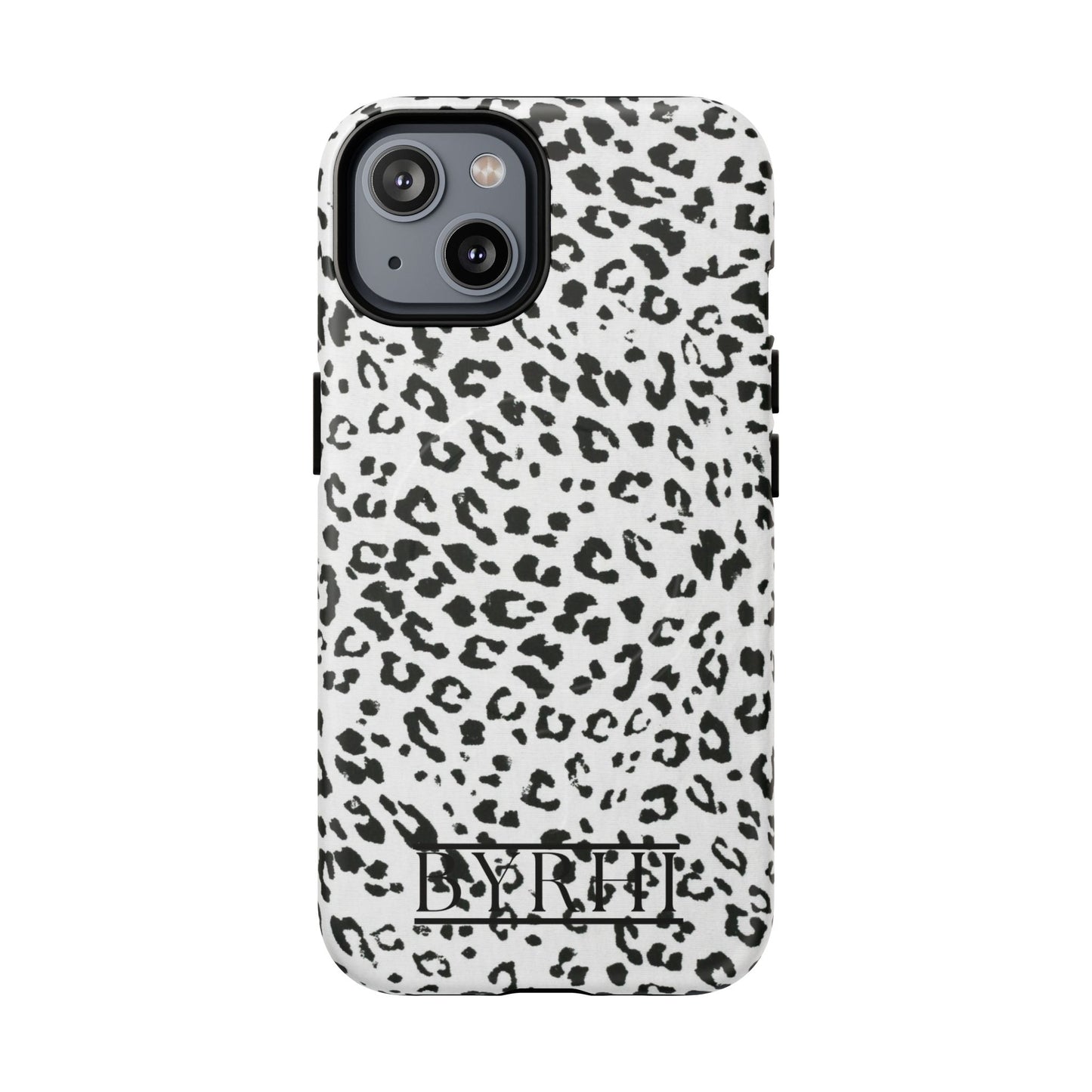 Black & White Leopard Print Tough Phone Case | Stylish & Durable Protection
