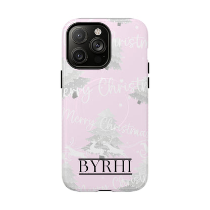 Merry Christmas Pink Tough Phone Case | Stylish & Durable Protection