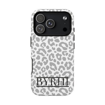 Grey Leopard Tough Phone Case | Stylish & Durable Protection