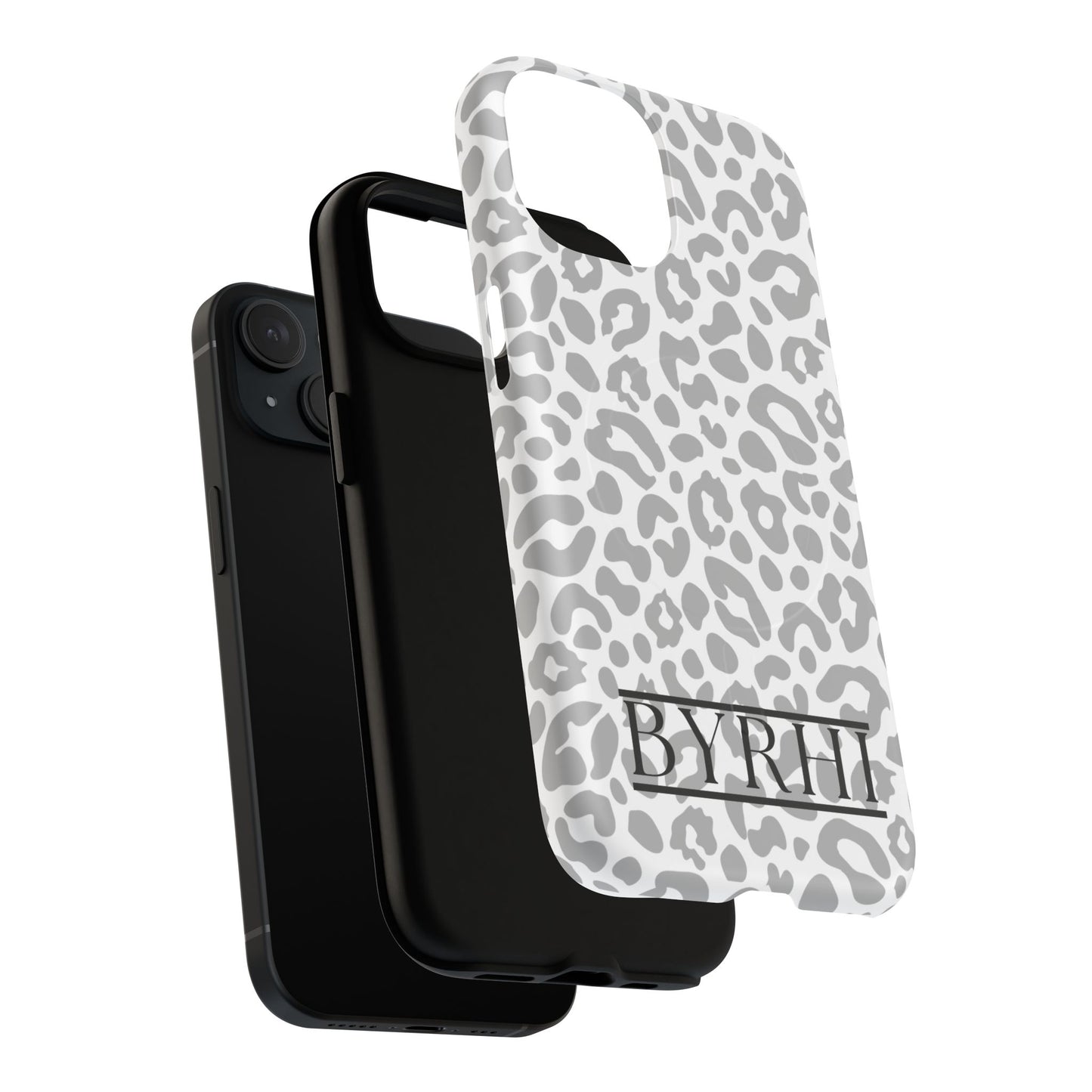 Grey Leopard Tough Phone Case | Stylish & Durable Protection