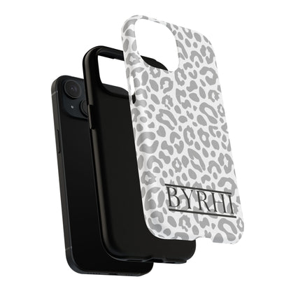 Grey Leopard Tough Phone Case | Stylish & Durable Protection