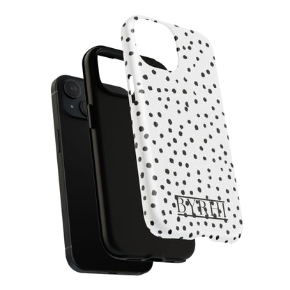 White Polka DotTough Phone Case | Stylish & Durable Protection