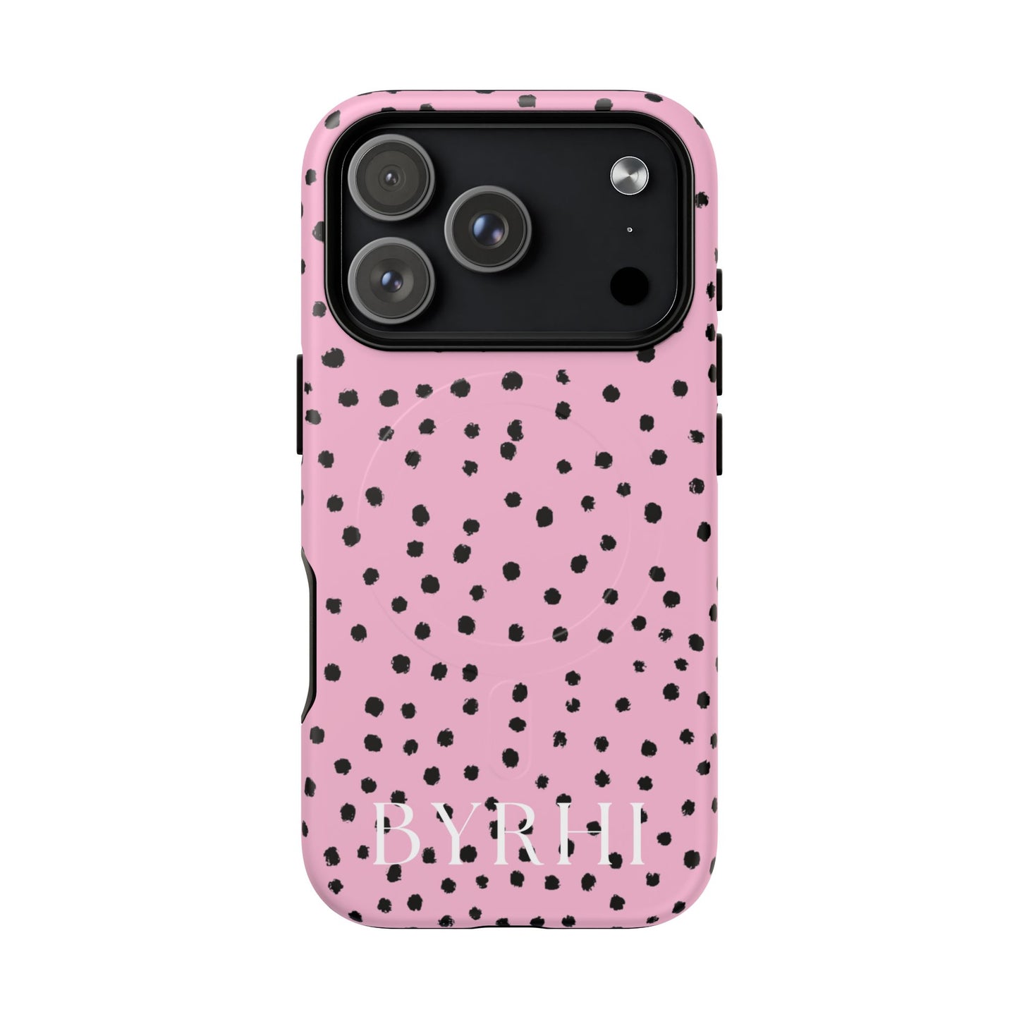 Pink Polka Dot Tough Phone Case | Stylish & Durable Protection