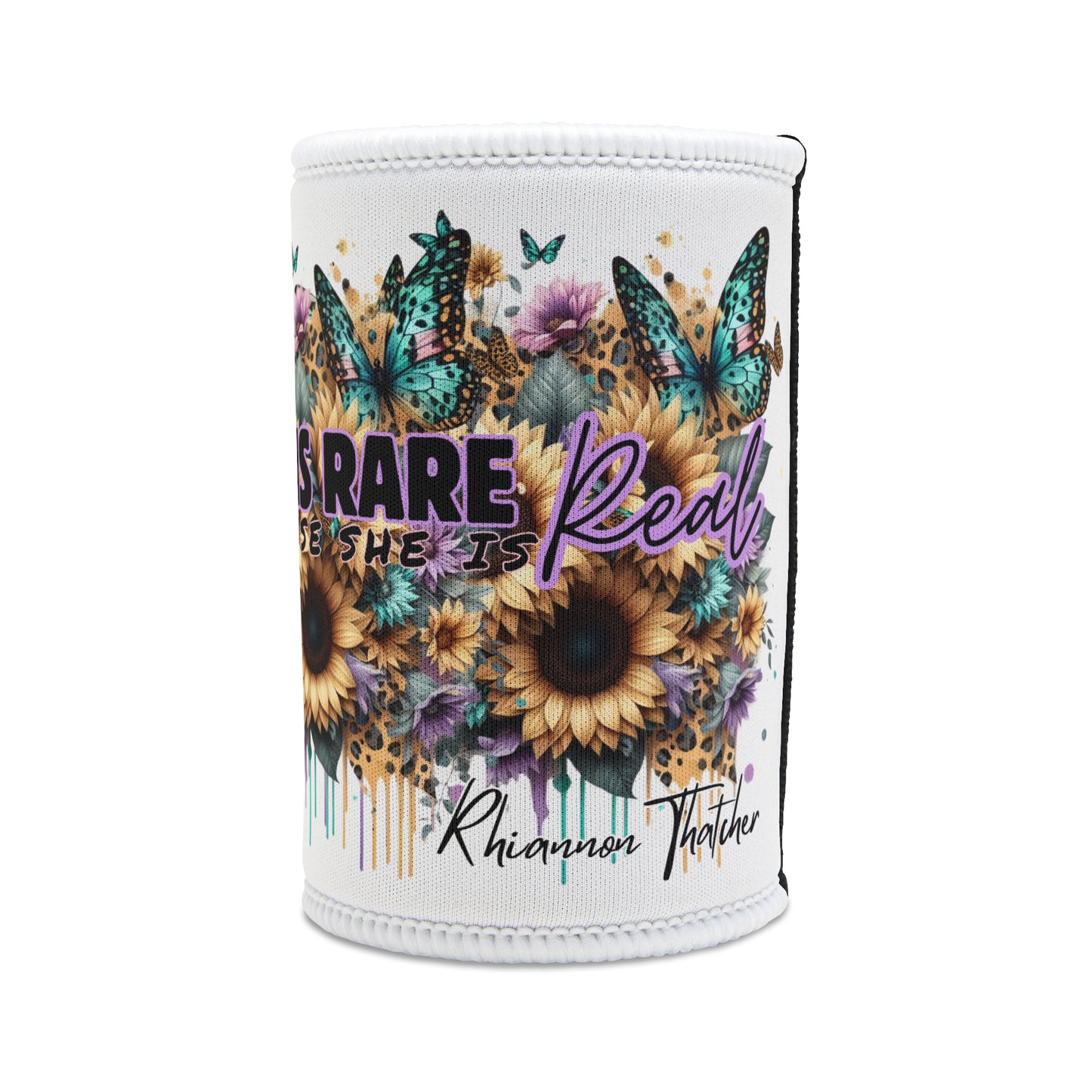 Pastel She Is Stronger Than The Storm Stubby Cooler - Stylish Drink Insulator with Butterfly Designs