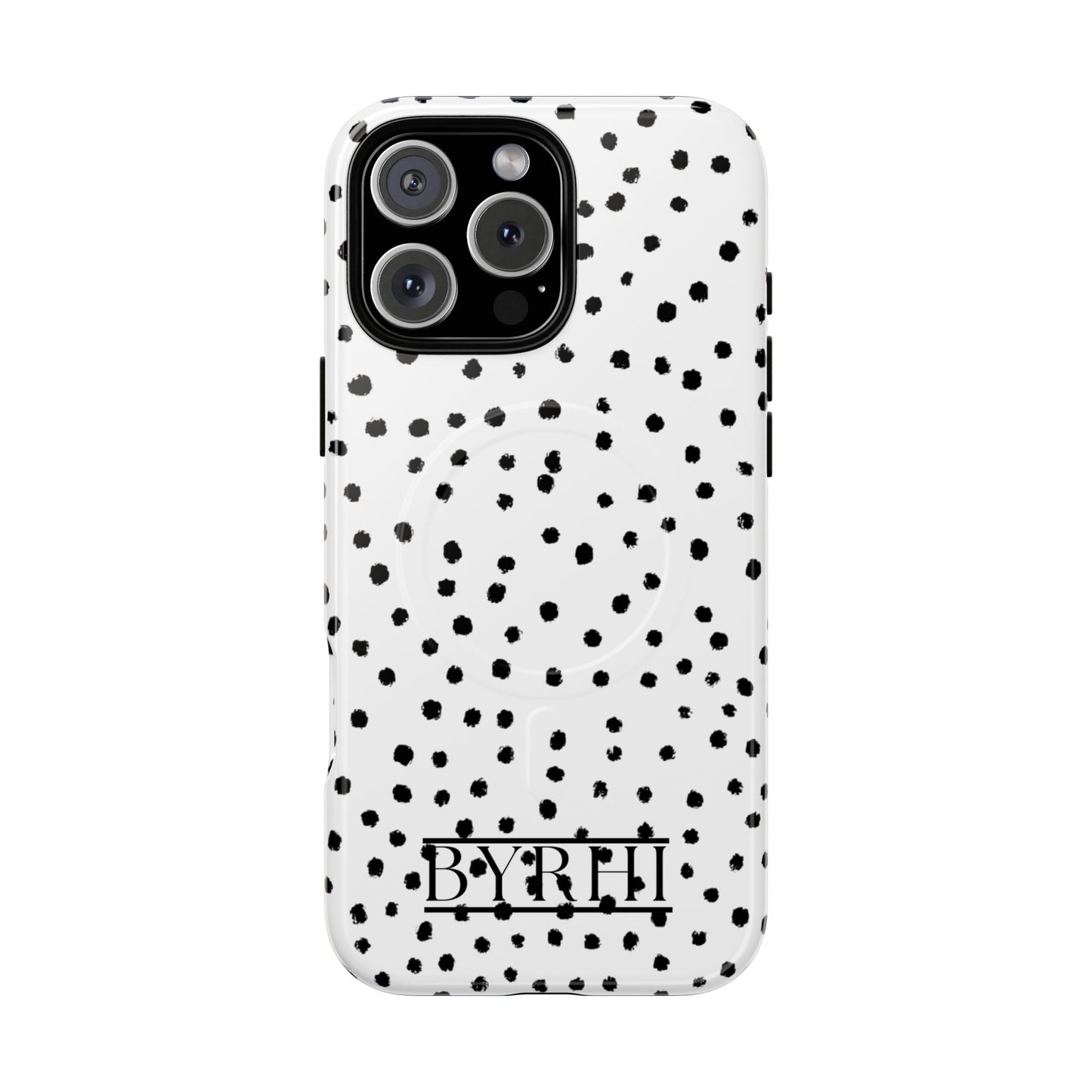 White Polka DotTough Phone Case | Stylish & Durable Protection