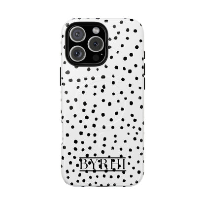 White Polka DotTough Phone Case | Stylish & Durable Protection