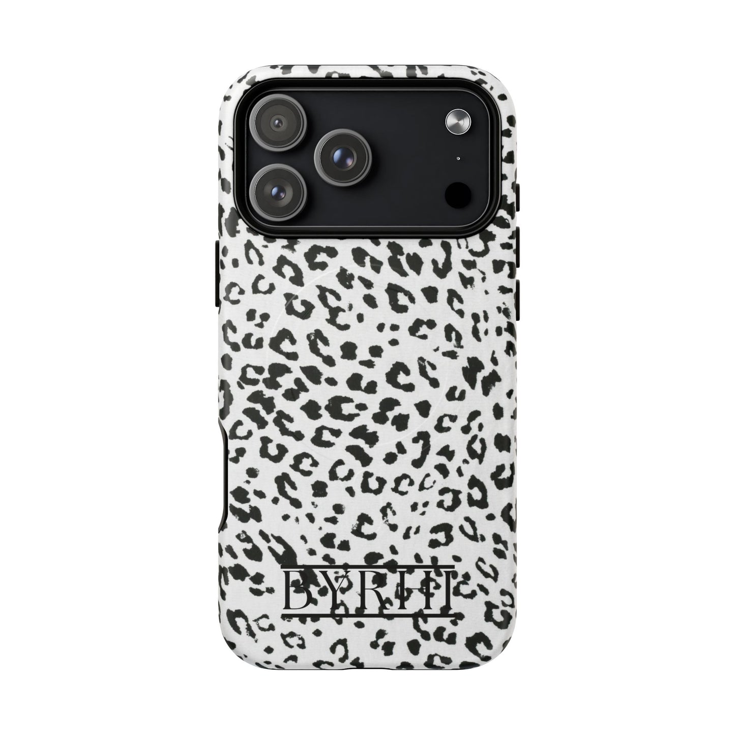Black & White Leopard Print Tough Phone Case | Stylish & Durable Protection