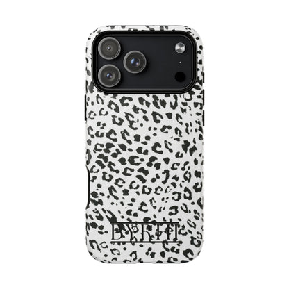 Black & White Leopard Print Tough Phone Case | Stylish & Durable Protection