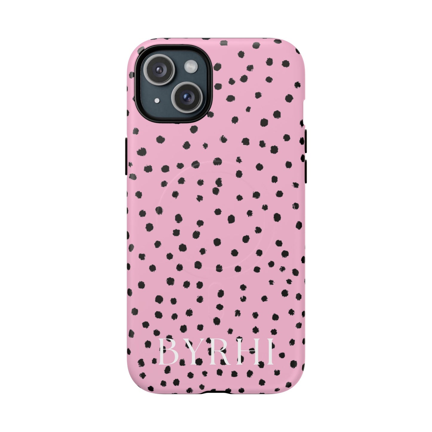 Pink Polka Dot Tough Phone Case | Stylish & Durable Protection