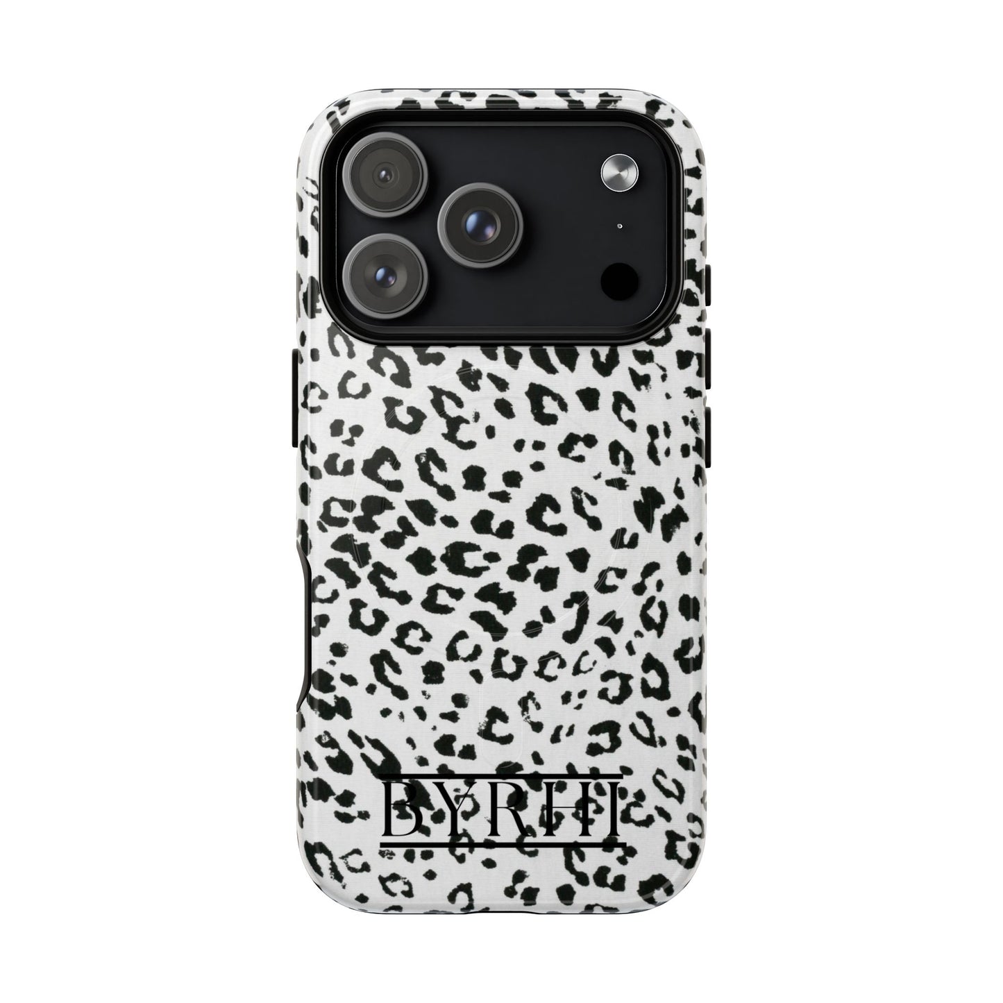 Black & White Leopard Print Tough Phone Case | Stylish & Durable Protection