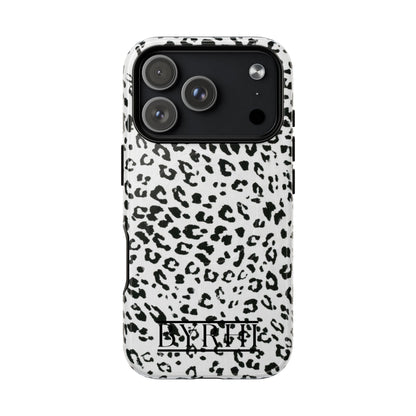 Black & White Leopard Print Tough Phone Case | Stylish & Durable Protection