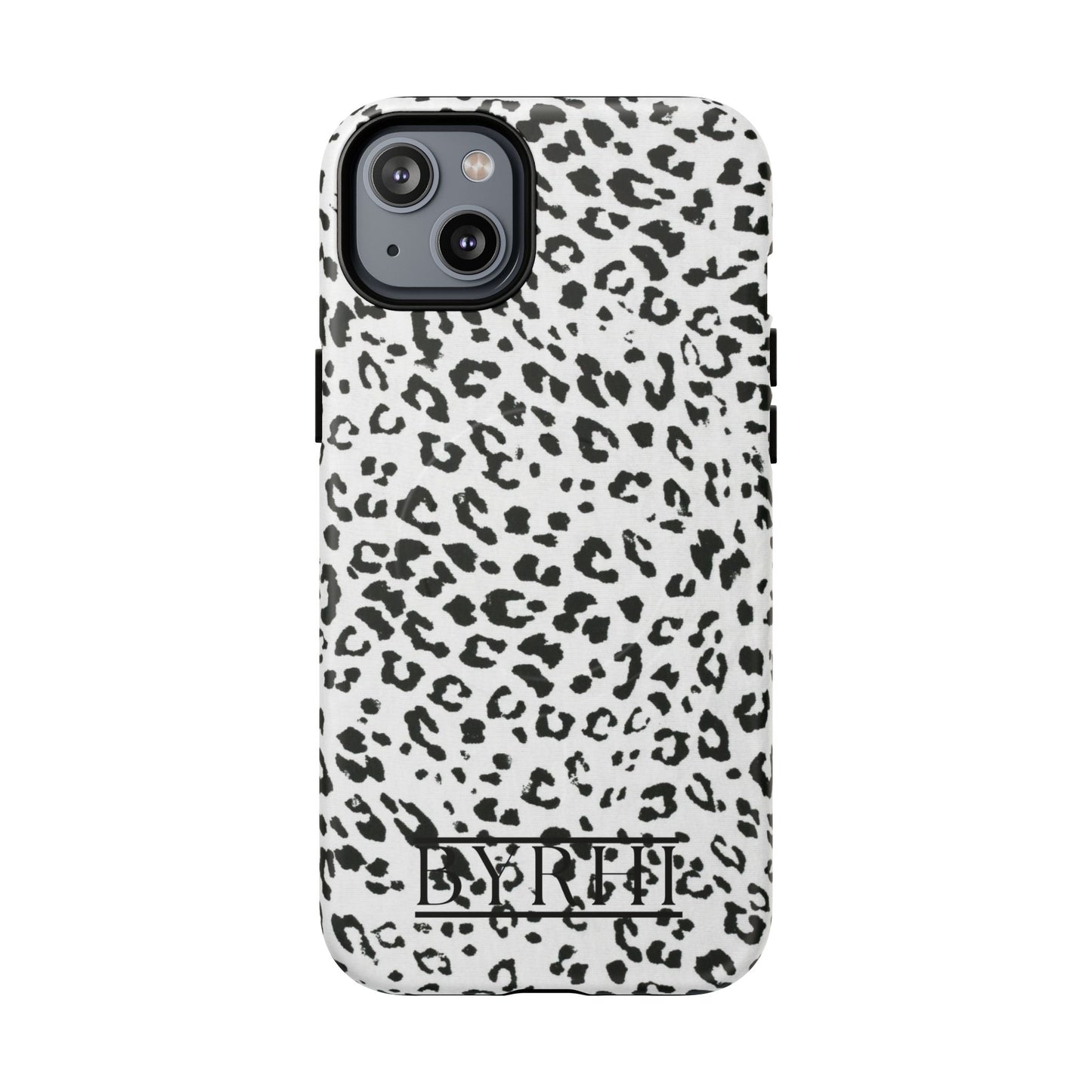 Black & White Leopard Print Tough Phone Case | Stylish & Durable Protection
