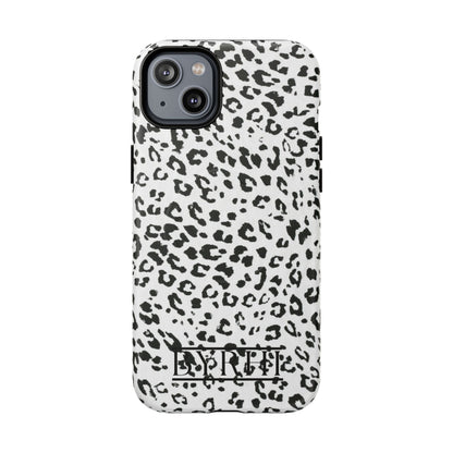 Black & White Leopard Print Tough Phone Case | Stylish & Durable Protection