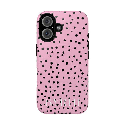 Pink Polka Dot Tough Phone Case | Stylish & Durable Protection