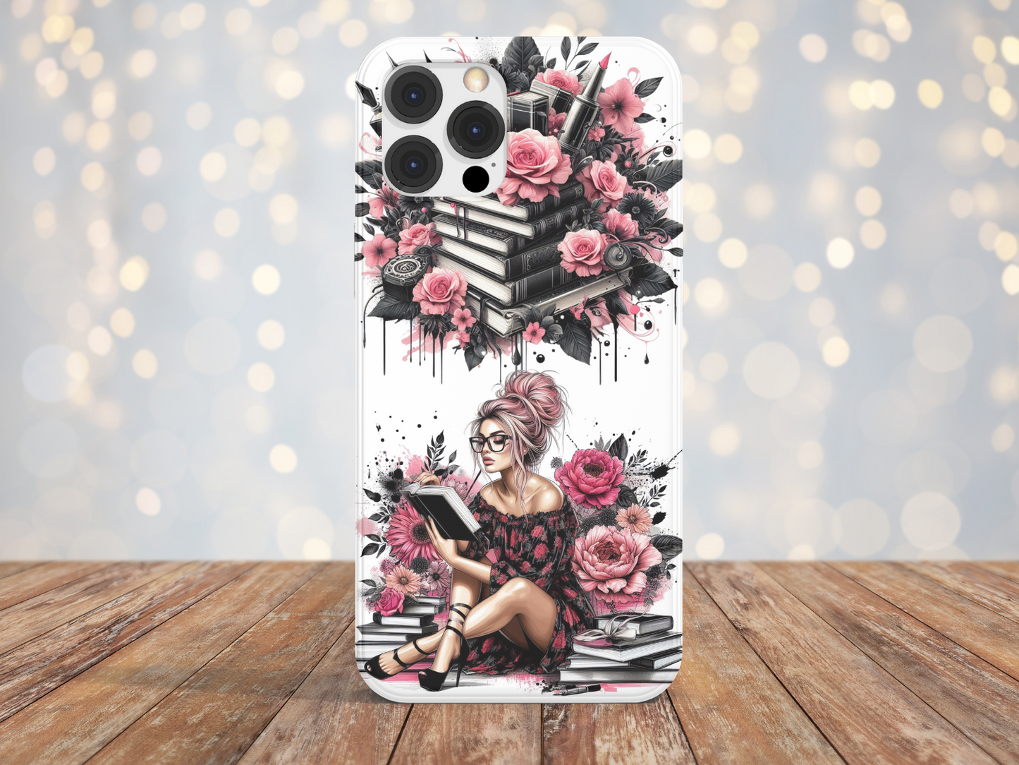 Pink Book Girl -Phone Case